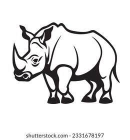 rhino vector illustration simple outline drawing