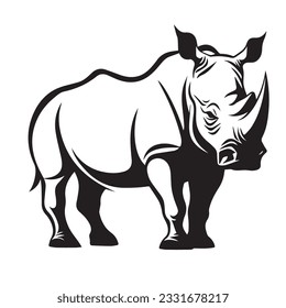 Rhino-Vektorgrafik, einfache Umrisszeichnung