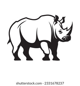 rhino vector illustration simple outline drawing