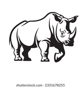 rhino vector illustration simple outline drawing