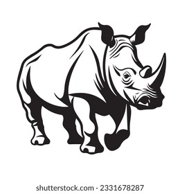 rhino vector illustration simple outline drawing