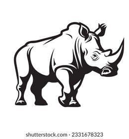 rhino vector illustration simple outline drawing