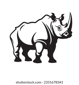 rhino vector illustration simple outline drawing