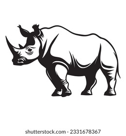 rhino vector illustration simple outline drawing