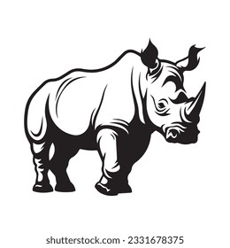 rhino vector illustration simple outline drawing