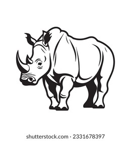 rhino vector illustration simple outline drawing