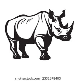 rhino vector illustration simple outline drawing