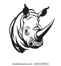 rhino vector illustration simple outline drawing