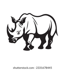 rhino vector illustration simple outline drawing