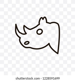 Rhino vector linear icon isolated on transparent background, Rhino transparency concept can be used for web and mobile