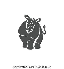 rhino vector logo design mascot Isolated with modern illustration concept style for badge, emblem and t-shirt printing