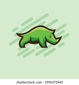 rhino vector logo design mascot with modern illustration concept style