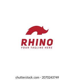 rhino vector logo design. logo template