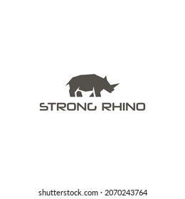 rhino vector logo design. logo template