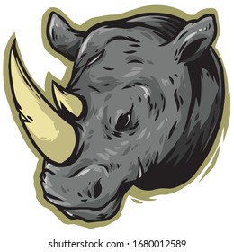 rhino vector logo icon design mascot