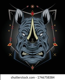 rhino vector logo. rhinoceros illustration
