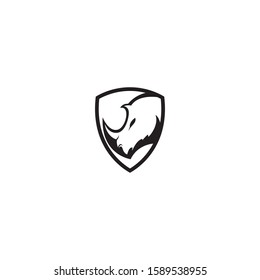 rhino vector logo template shield