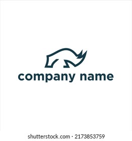 Rhino vector ,logo,outline, tmplate with black and white colour