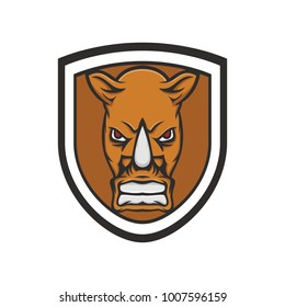 Rhino vector mascot head logo design element illustration emblem isolated