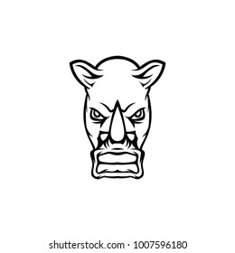 Rhino vector mascot head logo design element illustration emblem isolated