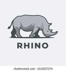 Rhino vector mascot Set with modern illustration concept style for badge, emblem and t-shirt printing