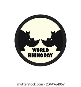 Rhino Vector with world rhino day. Template for logo or icon