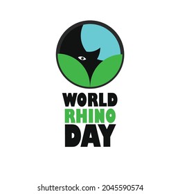 Rhino Vector with world rhino day. Template for logo or icon