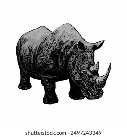 Rhino vektor ilustration isolated design template 
