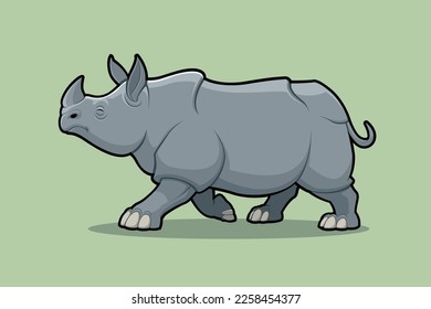 Rhino Walking Casually Enjoying Life