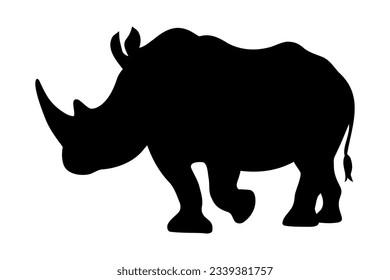 Rhino walking silhouette. Vector illustration