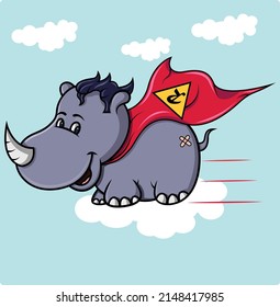 a rhino wearing a superman costume