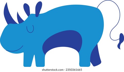rhino. wild creatures of the world. fauna of the world. Vector illustration isolated on white. illustration for child