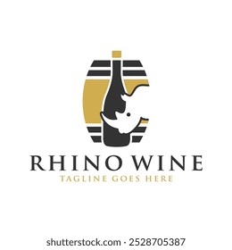 design do logotipo da safra de vinho rhino