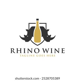 design do logotipo da safra de vinho rhino