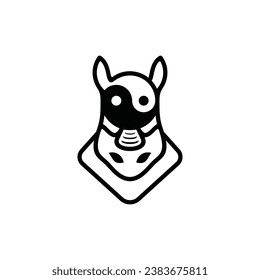 Rhino Yin Yang Symbol Modern logo design template, suitable for your company