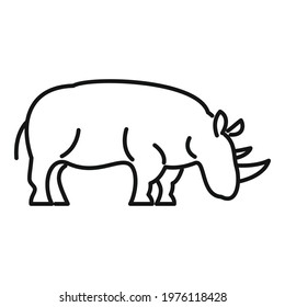 Rhino zoo icon. Outline rhino zoo vector icon for web design isolated on white background