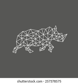 Rhinoceros abstract isolated on a white backgrounds, vector illustration 