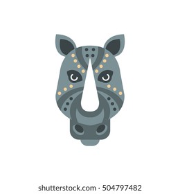Rhinoceros African Animals Stylized Geometric Head