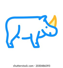 rhinoceros animal color icon vector. rhinoceros animal sign. isolated symbol illustration