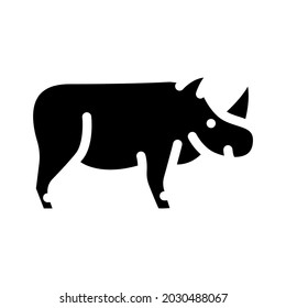 rhinoceros animal glyph icon vector. rhinoceros animal sign. isolated contour symbol black illustration