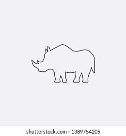 rhinoceros animal icon sign signifier vector