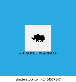 rhinoceros animal icon sign signifier vector