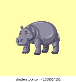 Rhinoceros artwork in yellow background 