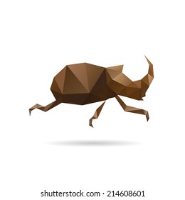 Rhinoceros beetle abstract isolated on a white backgrounds, vector illustration