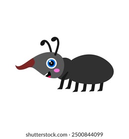 Rhinoceros beetle cartoon, digital art illustration.