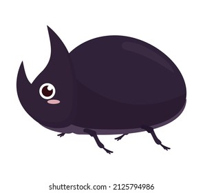 rhinoceros beetle design over white
