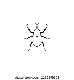 Rhinoceros beetle icon isolated vector graphics
