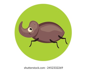 Rhinoceros beetle isolated on white background. Vector graphic design illustration element