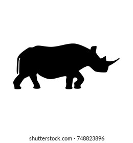 Rhinoceros black icon .
