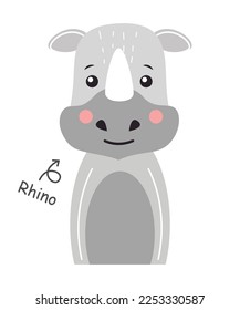 Rhinoceros Cartoon character Vector .